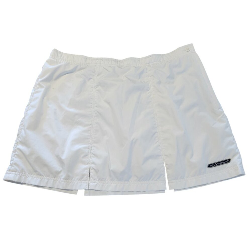 Vintage Reebok Skirt Performance Stretch Waist White Womens XL Unlined EUC